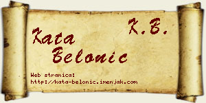 Kata Belonić vizit kartica